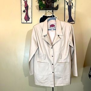 Highway Cream Faux Leather Jacket - Vintage